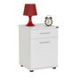 Hanah Home Kmd-511-Bb-1 Mesilla de Noche Blanca 40x57x39cm con Cajón para Dormitorio Elegante y Sereno